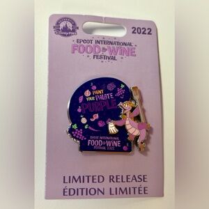 Disney EPCOT Food & Wine Festival 2022 Limited Release Purple Figment Pin New
